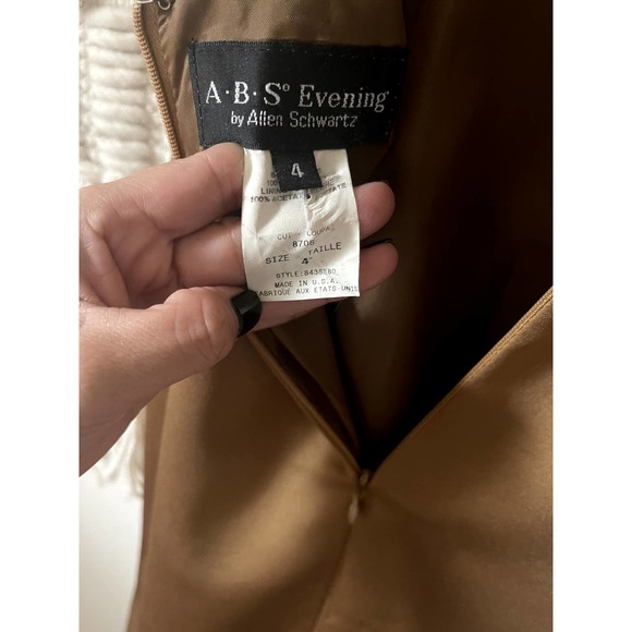 Vintage 90's Early 200's Allen Schwartz Desiree Silk Dress in Bronze - Picture 5 of 9